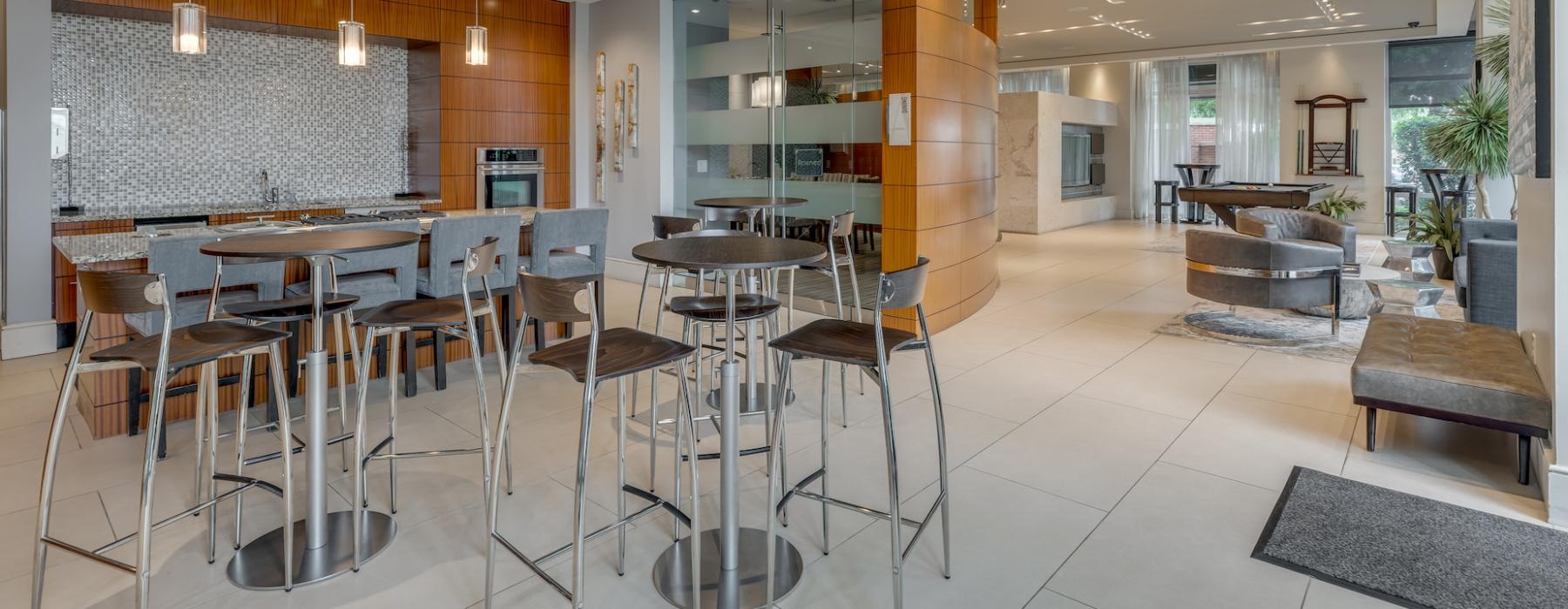 residents' dining area with kitchen